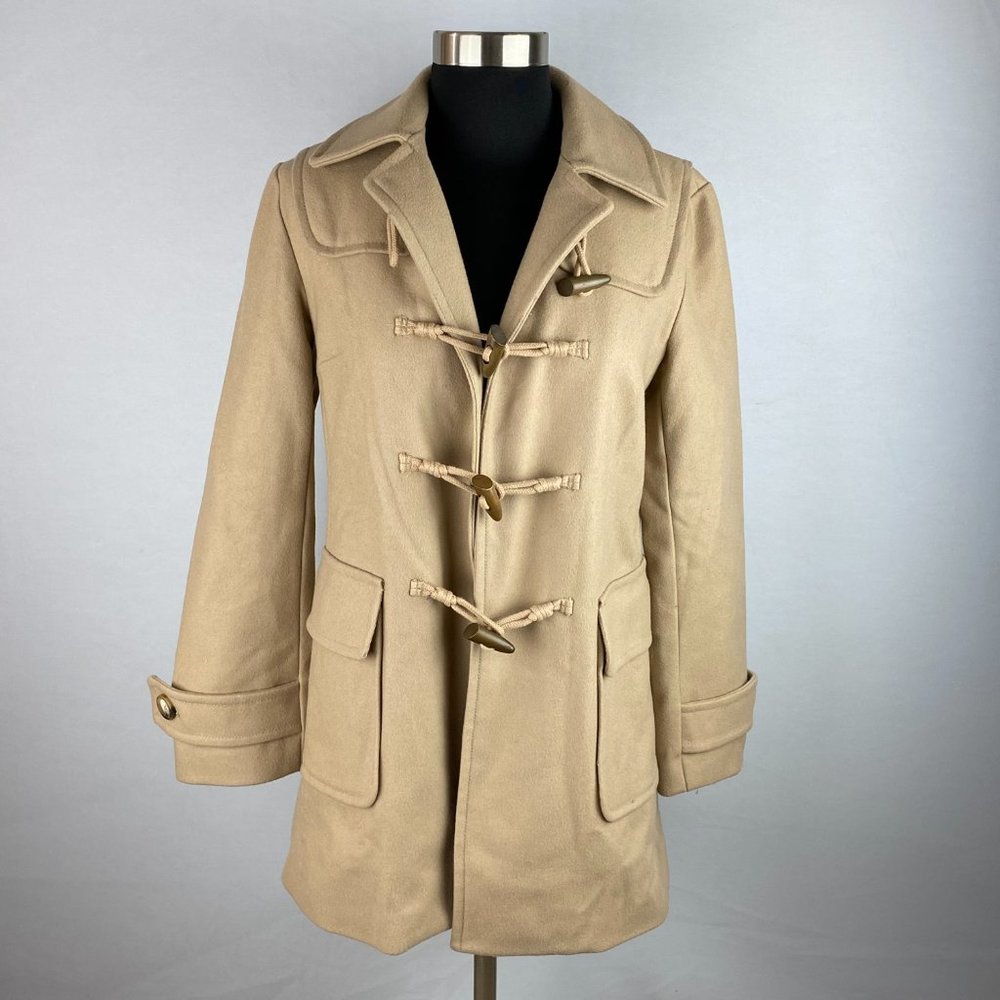 Gap Tan Wool Blend Toggle Button Down Coat Xs - image 1
